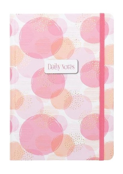Dialy Notes A5 Yaldızlı Sert Kapak Defter 80 Yaprak Çizgili Bubbles Pembe