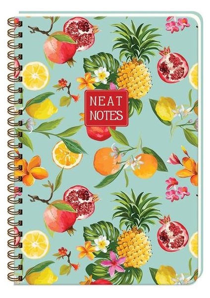 Neat Notes 17X24 Spiralli Defter 100 Yaprak Çizgili Fruit Garden Tropical
