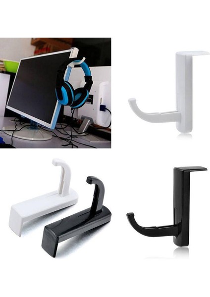 2x Kulaklık Askı Tutucu Kanca W / Bant Sticker Masa Pc Ekran Monitör Için (Yurt Dışından)