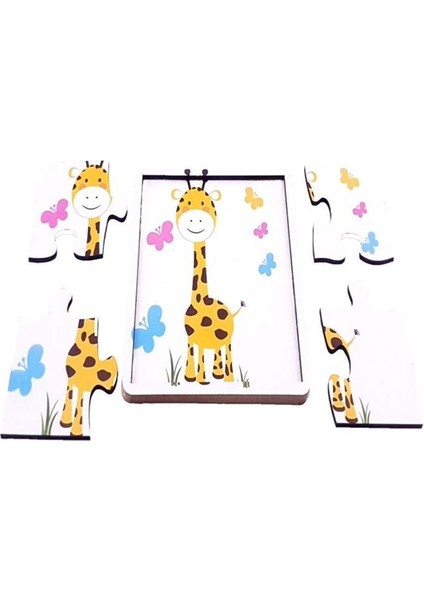 Woodylife Ilk Puzzlem Bebek Zürafa,mavi Koala,koyun ve Ağaç Evde Oynayan Çocuklar 4 Lü 4 Parça Puzzle Yapboz Eğitici Çocuk Oyuncak fırsatları
