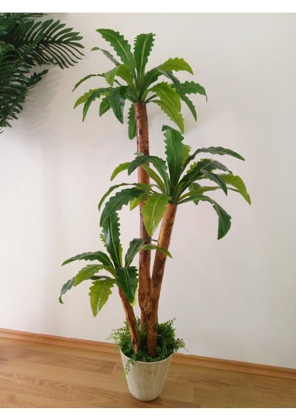 Yapay Dracena Ağacı 1.40 Metre Boy 3 Gövdeli Islak Doku