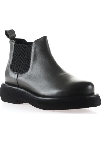 Gri Deri Kadın Düz Bot fiyatları