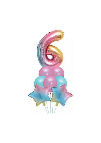 Unicorn Rainbow 6 Yaş Folyo Balon Set