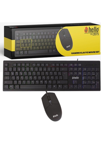 HL-2573 Işıklı Kablolu Oyuncu Klavye + Mouse Set