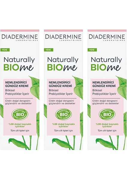 Naturally Bio Me Nemlendirici Gündüz Kremi 50 ml x 3 Adet