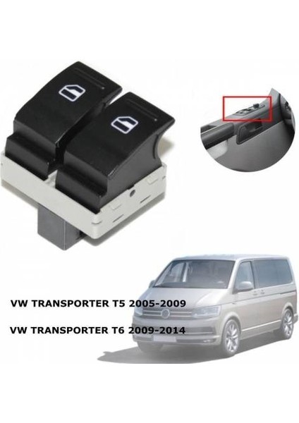 Volkswagen Transporter T6 Sol Çiftli Cam Düğmesi (2009-2014)