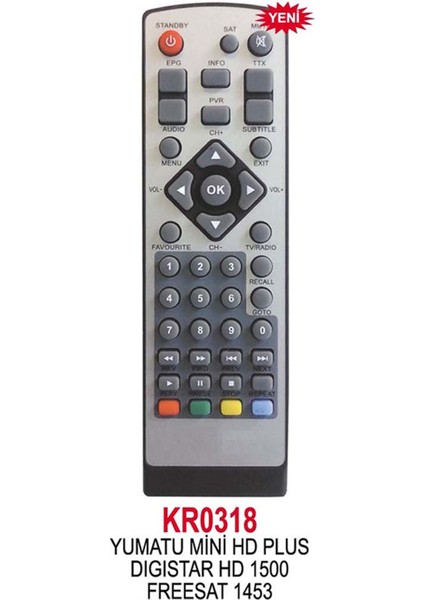 KR0318 Yumatu-Dıgıstar 2015-FREESAT Yumatu Mini Hd Slim, Mersat Compact Hd Uydu Kumandası