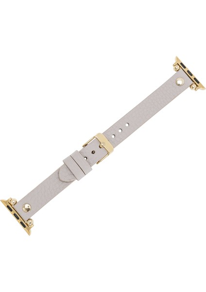 Apple Watch Uyumlu Deri Kordon 38-40MM Ferro Gold Trok Erc3 Bej