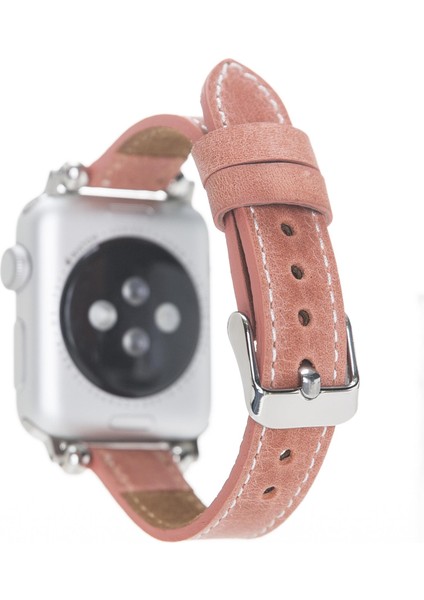 Apple Watch Uyumlu Deri Kordon 38-40MM Ince G17 Mercan