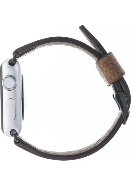 Apple Watch Uyumlu Deri Kordon 42-44MM SM26 Kahve