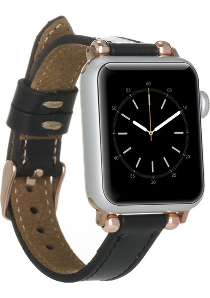 Apple Watch Uyumlu Deri Kordon 38-40MM Ferro Rst1 Siyah