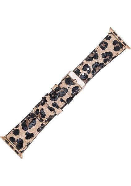 Apple Watch Uyumlu Deri Kordon 42-44MM Leopar Ne indirimleri