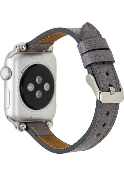 Apple Watch Uyumlu Deri Kordon 38-40MM Ferro Rst9 Gri