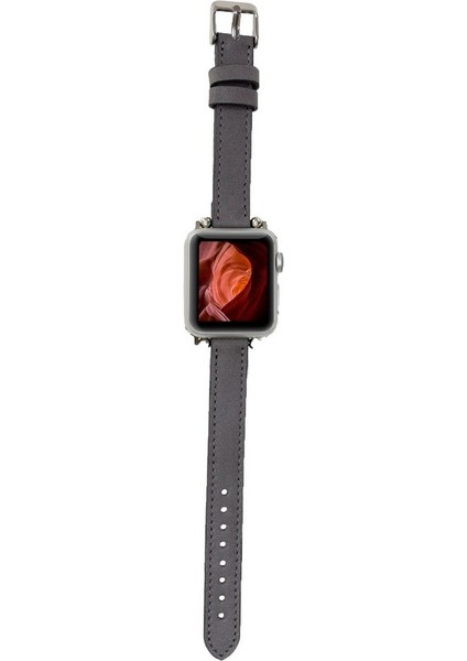 Apple Watch Uyumlu Deri Kordon 38-40MM Ferro Rst9 Gri