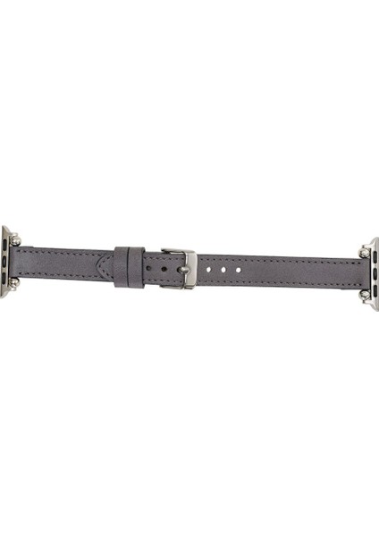 Apple Watch Uyumlu Deri Kordon 38-40MM Ferro Rst9 Gri
