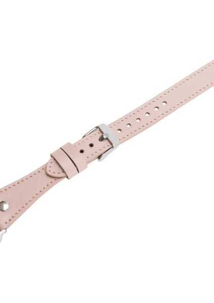Apple Watch Uyumlu Deri Kordon 42-44MM Slim Çift Tur Silver Trok Nu1 Pembe fırsatları