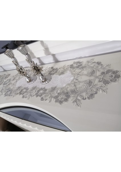 Fransız Dantel 5 Parça Salon Takımı,runnerli Masa Örtülü Rose Model modelleri