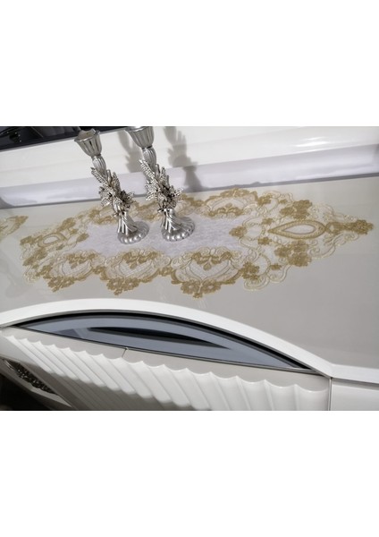 Fransız Dantel 5 Parça Salon Takımı, Runnerli Masa Örtülü Kadife Salon Takımı modelleri