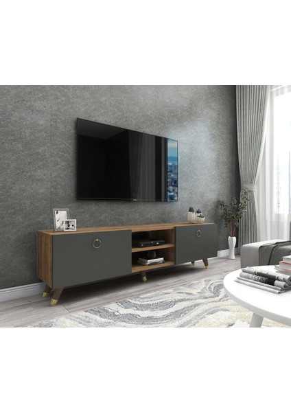 Veco Modern Tv Ünitesi Ayaklı Ceviz-Antrasit fiyatları