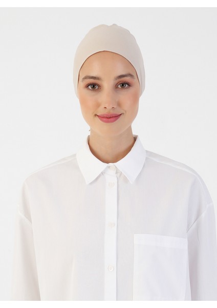 Pamuk Geniş Ebatlı Bone - Açık Vizon - Ecardin modelleri