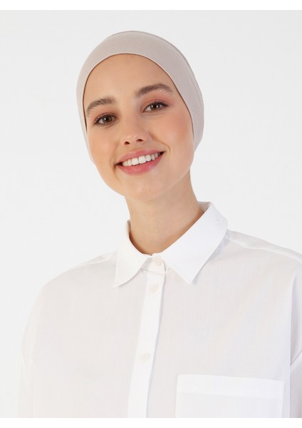 Penye Geniş Ebatlı Geçme Bone - Açık Vizon - Ecardin fiyatları