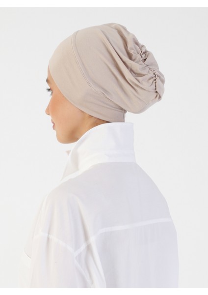 Penye Geniş Ebatlı Geçme Bone - Açık Vizon - Ecardin indirimleri