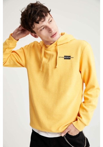 Regular Fit Kapüşonlu Baskılı Sweatshirt V5921AZ21WN