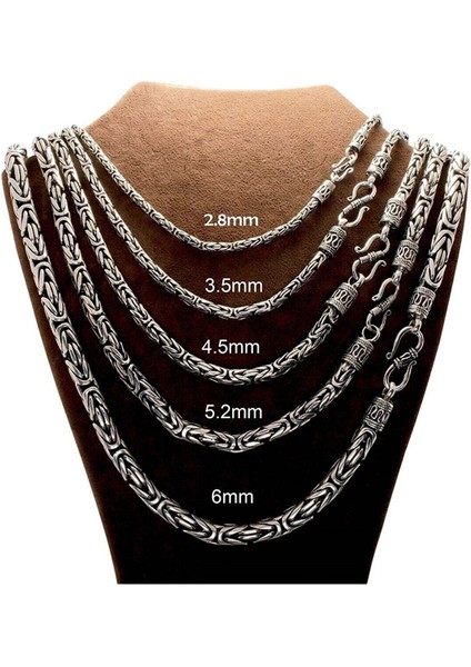 3.5mm Kancalı Gümüş Kral Erkek Kolye Zincir Italyan Model 240079804