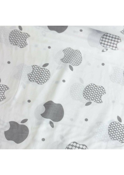 Gri Elma Nevresimlik Poplin Kumaş