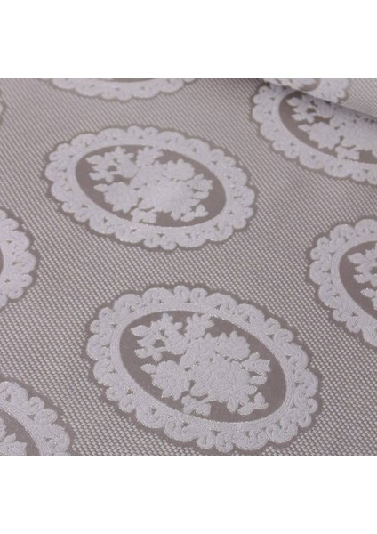 Gri English Home Desenli Şönil Pikelik Kumaş