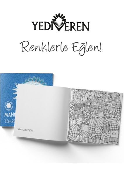 Mandala Büyükler Için Boyama Seti - 3 Kitap modelleri