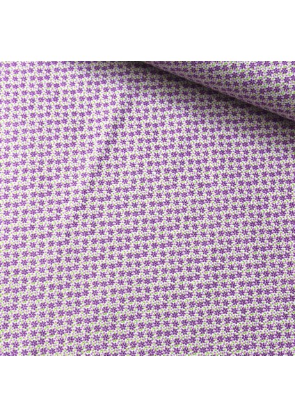 Mor Çıtır Çiçekli Poplin Kumaş