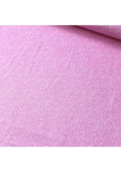 Pembe Yaprak Poplin Kumaş