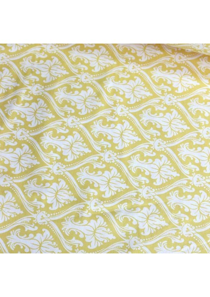 Sarı Damask Nevresimlik Poplin Kumaş