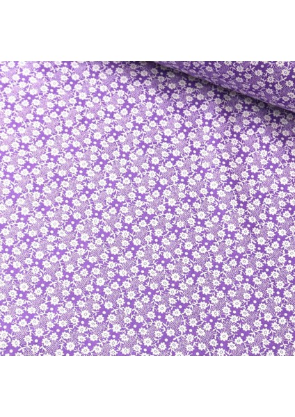 Mor Çıtır Papatya Poplin Kumaş