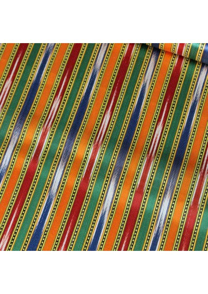 Turuncu Geçişli Renkli Kutnu Kumaş