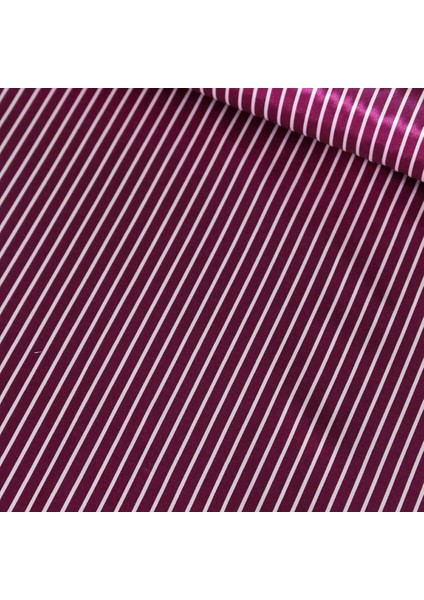 Mürdüm Çizgili Kutnu Kumaş