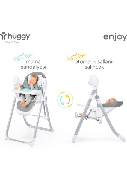 Enjoy Otomatik Sallanabilir Kumandalı Katlanabilir Elektrikli Mama Sandalyesi-Salıncak