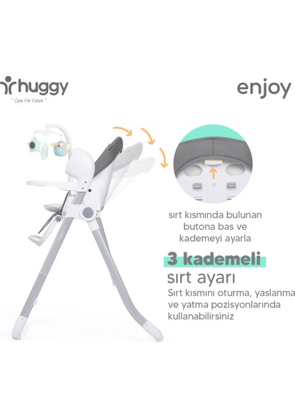 Enjoy Otomatik Sallanabilir Kumandalı Katlanabilir Elektrikli Mama Sandalyesi-Salıncak