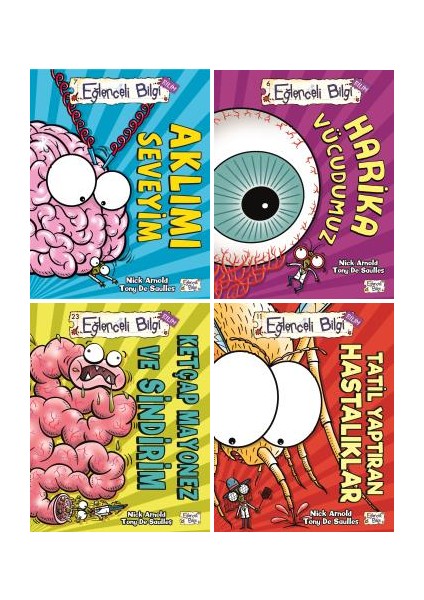 Eğlenceli Bilgi Bilim 4 Kitap Set / Aklımı Seveyim - Harika Vücudumuz - Ketçap Mayonez ve Sindirim - Tatil Yaptıran Hastalıklar