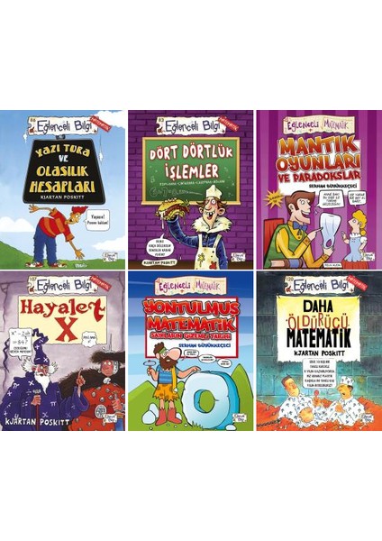 Eğlenceli Bilgi Matematik 6 Kitap Set / Yazı Tura ve Olasılık Hesapları - Dört Dörtlük Işlemler - Mantık Oyunları ve Paradokslar - Hayalet x - Yontulmuş Matematik - Öldürücü Matematik
