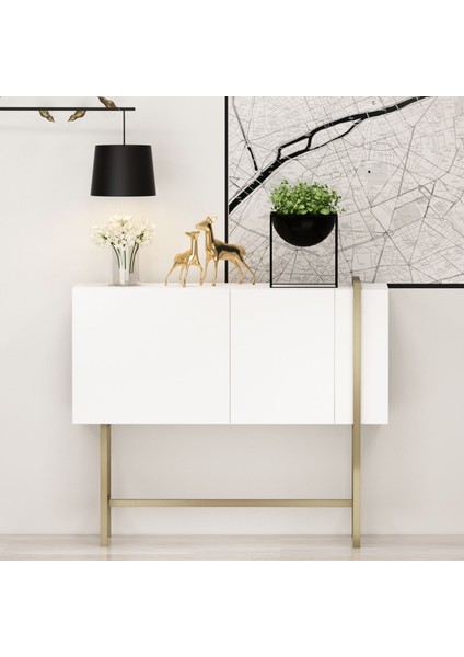 Marle Konsol Dresuar Beyaz