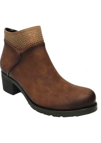 211-21 Deri Fermuarlı Kadın Bot