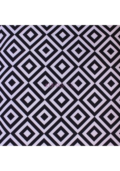 Siyah Beyaz Geometrik Desen Dijital Baskı Petek Kumaş