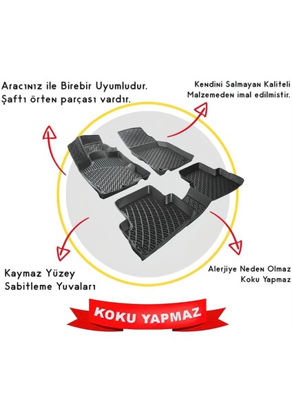 Seat Altea 2004-2015 Paspas Siyah 3D Havuzlu Tam Uyumlu