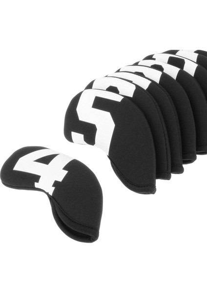 10 Adet Golf Demir Headcover Su Geçirmez Kafa Kapak Golfçü Koruma 4-9, A ~ 'li Siyah (Yurt Dışından) modelleri
