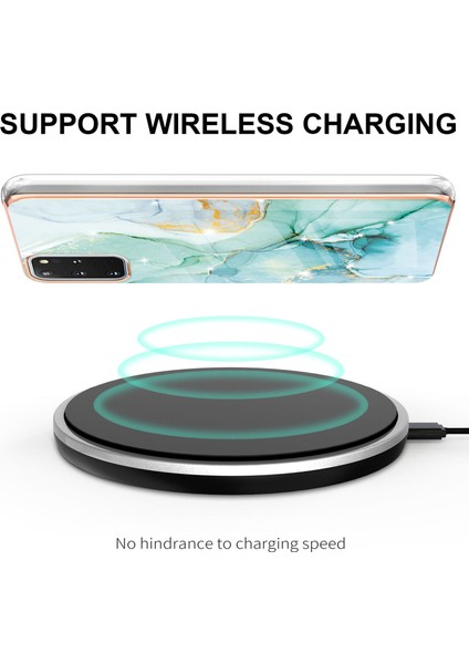 Samsung Galaxy S20+ Plus Için Mermer Desen Yumuşak Tpu Tampon Kılıf Kapak Turkuaz (Yurt Dışından)