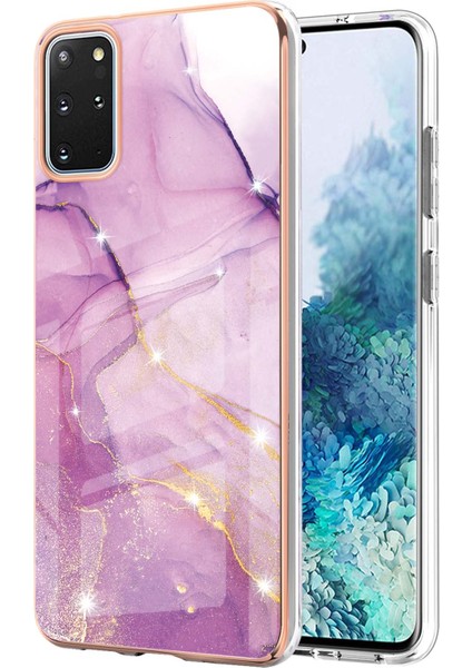 Samsung Galaxy S20+ Plus Için Mermer Desen Yumuşak Tpu Tampon Kılıf Kapak Pembe (Yurt Dışından)