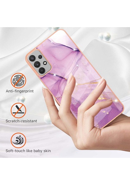 Samsung Galaxy A32 5g Için Mermer Desen Yumuşak Tpu Tampon Kılıf Kapak Pembe (Yurt Dışından)