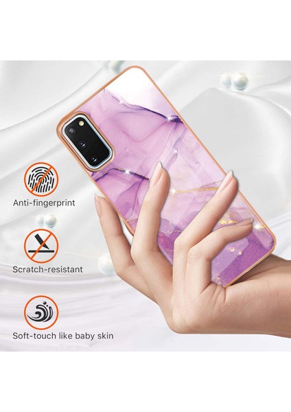 Samsung Galaxy S20 Için Mermer Desen Yumuşak Tpu Tampon Kılıf Kapak Pembe (Yurt Dışından)